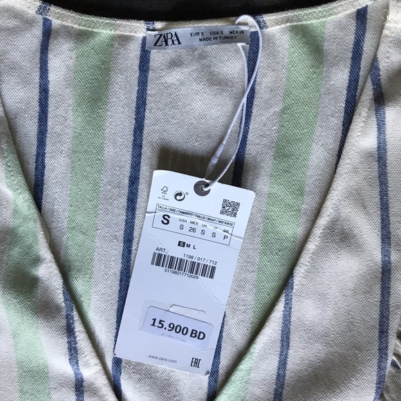 ZARA Rustic Dress with Ruffle Trim. Midi Dress - Picture 5 of 6